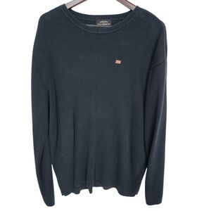 Vintage Polo Jeans Co Ralph Lauren Sweater Mens XL Blue Ribbed Knit Cotton Japan
